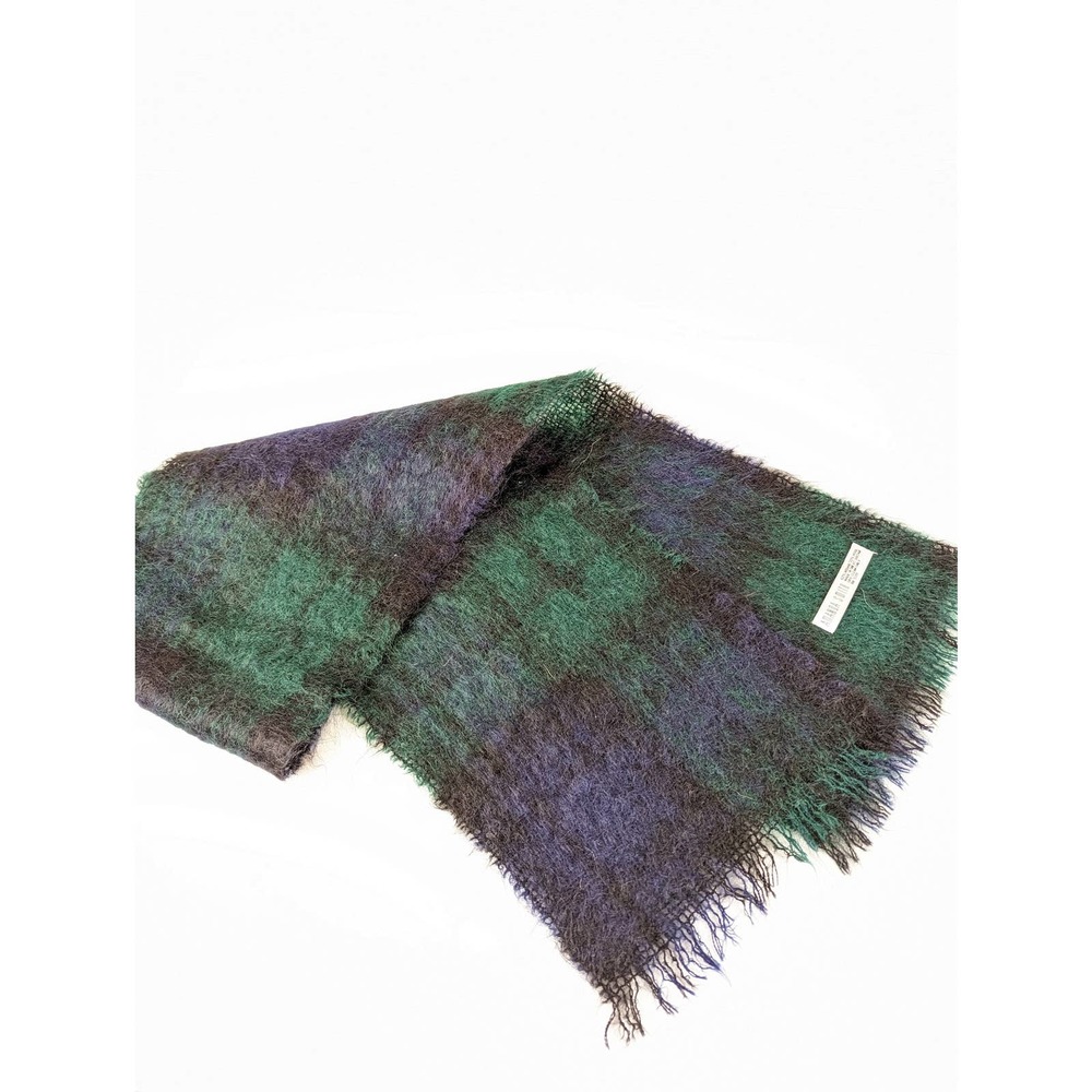 Amanda Smith Mohair Wool Woven Plaid Scarf